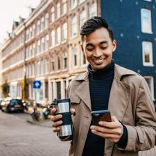 image of person looking at phone